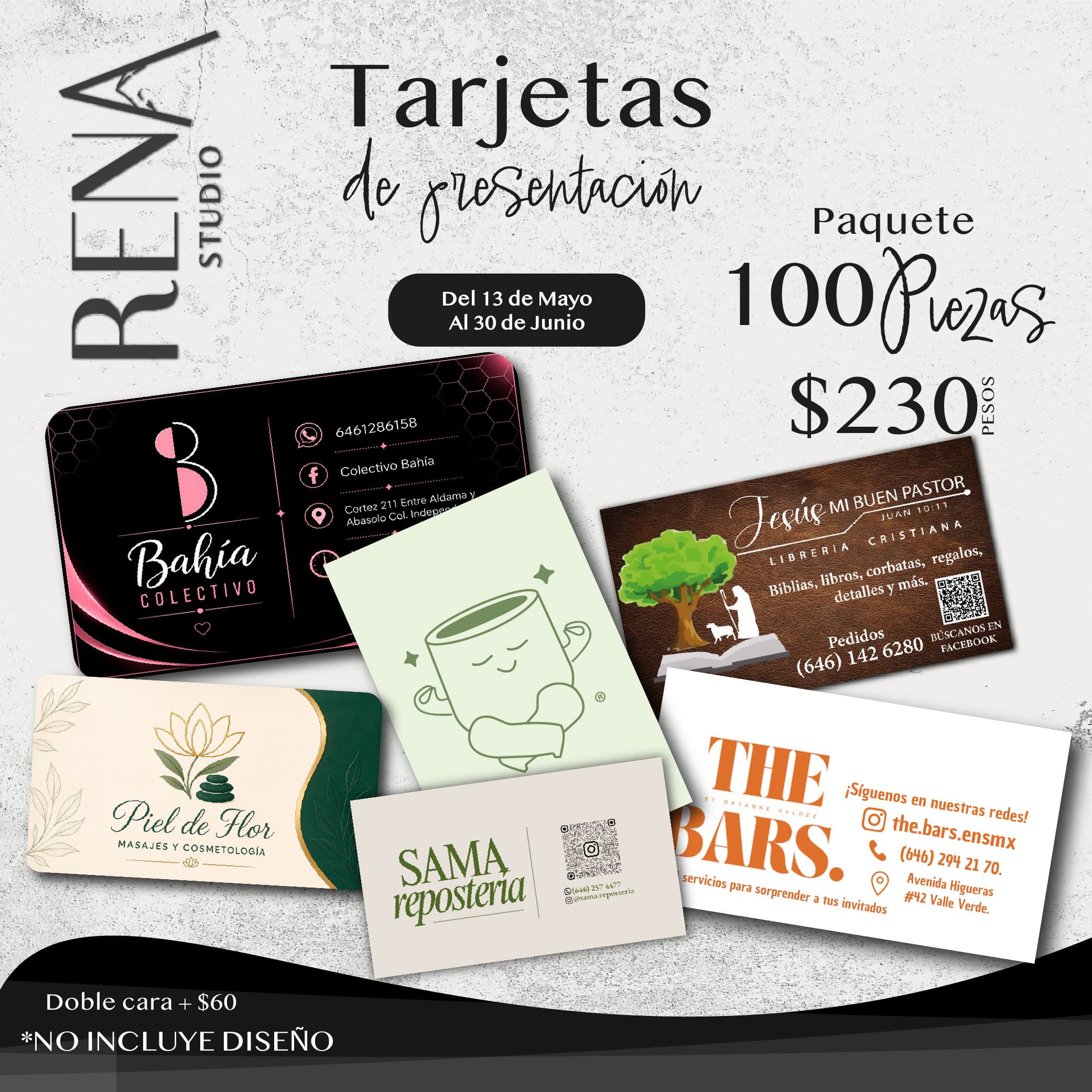 Tarjetas de presentacion Doble Cara